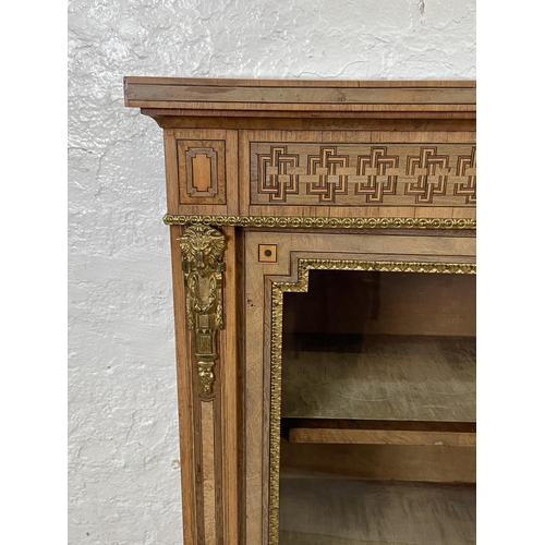 259 - A Victorian inlaid walnut and ormolu mounted breakfront three section pier cabinet/sideboard - appro... 