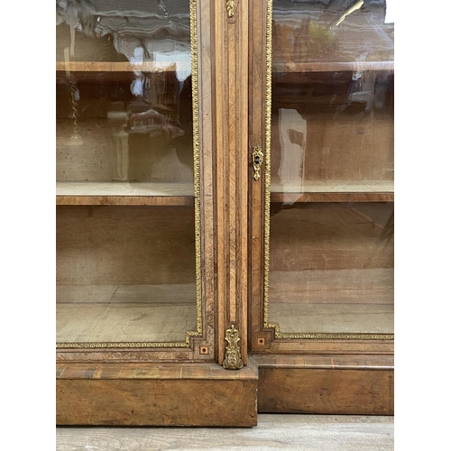 259 - A Victorian inlaid walnut and ormolu mounted breakfront three section pier cabinet/sideboard - appro... 