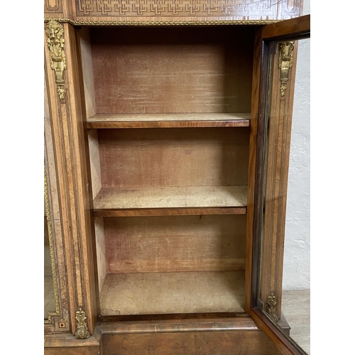 259 - A Victorian inlaid walnut and ormolu mounted breakfront three section pier cabinet/sideboard - appro... 