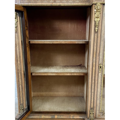 259 - A Victorian inlaid walnut and ormolu mounted breakfront three section pier cabinet/sideboard - appro... 