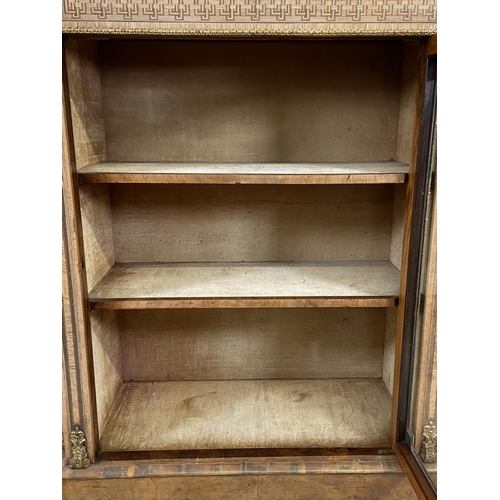 259 - A Victorian inlaid walnut and ormolu mounted breakfront three section pier cabinet/sideboard - appro... 