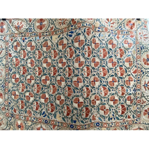 260 - A 19th century Uzbek Suzani floral silk embroidered wall hanging - approx. 160cm x 212cm wide
