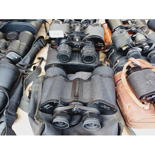 254 - Nine cased pairs of binoculars to include Greenkat, Chinon, Dollond etc.