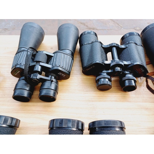 270 - Nine pairs of binoculars to include Greenkat, Tannhauser, Visionary etc.