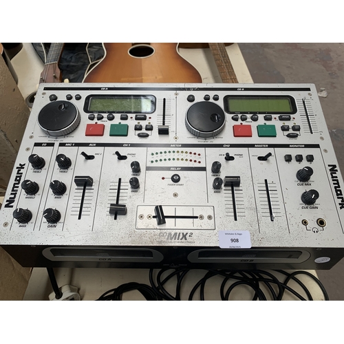 Three items of DJ equipment, one Numark CD Mix 2 professional CD mixing ...