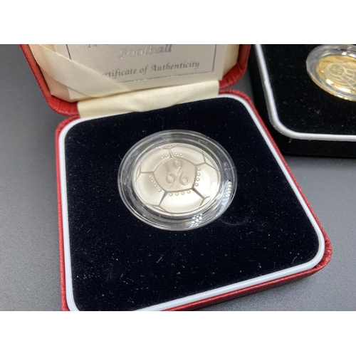 2253 - Four boxed Royal Mint .925 silver proof two pound coins with certificates of authenticity, one 1994 ... 