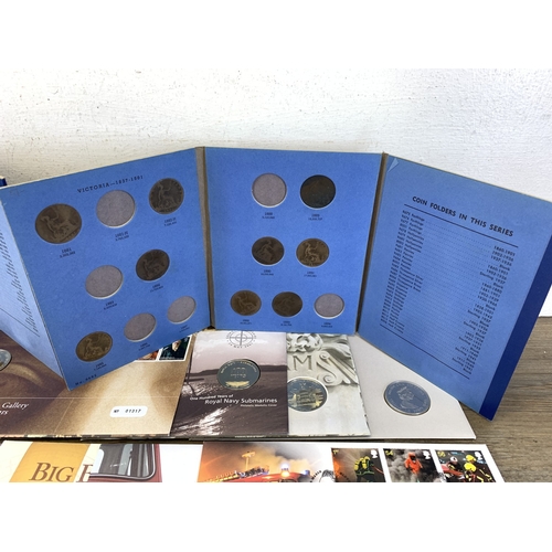 A collection of coin covers and world coins with 50% silver British ...