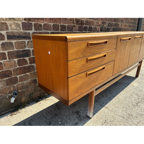 141 - A mid 20th century Meredew teak sideboard - approx. 81m high x 211cm wide x 43cm deep