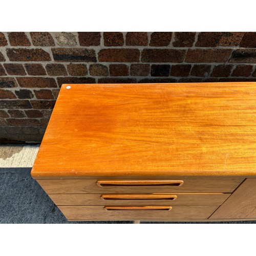 141 - A mid 20th century Meredew teak sideboard - approx. 81m high x 211cm wide x 43cm deep