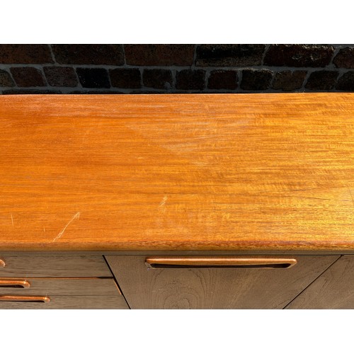 141 - A mid 20th century Meredew teak sideboard - approx. 81m high x 211cm wide x 43cm deep