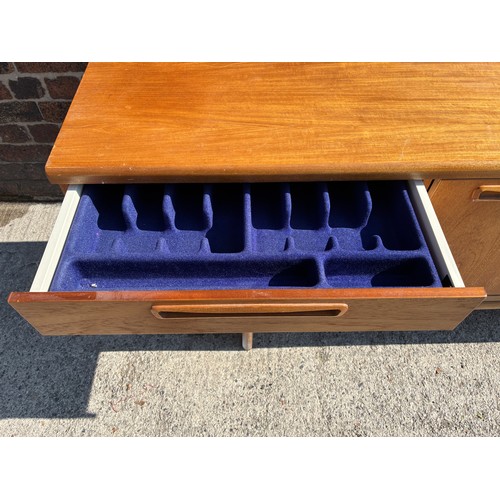 141 - A mid 20th century Meredew teak sideboard - approx. 81m high x 211cm wide x 43cm deep