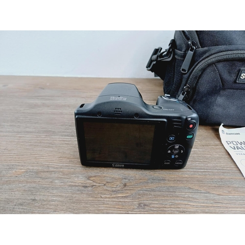 3 - Two Canon PowerShot CCD sensor compact digital cameras, one cased SX410 IS 20mp and one SX400 IS 16m... 