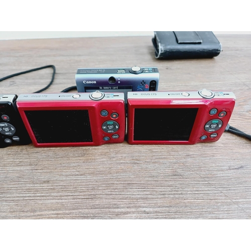 7 - Five Canon IXUS CCD sensor compact digital cameras, one 185 20mp, two 175 20mp, one 150 16mp and one... 