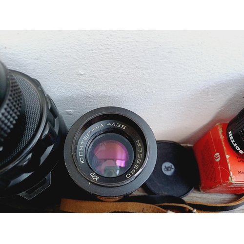 44 - Four KMZ 35mm cameras, one cased Zorki-4 rangefinder fitted with Jupiter-8 2/50 lens, one cased Zeni... 