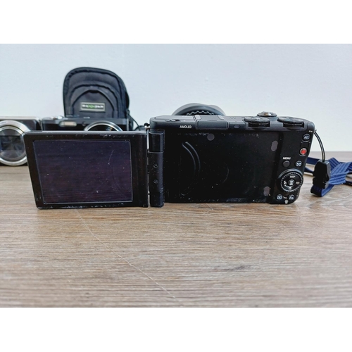 51 - Three Samsung CCD sensor compact digital cameras, one EX1 10mp, one WB600 12mp and one WB690 12mp