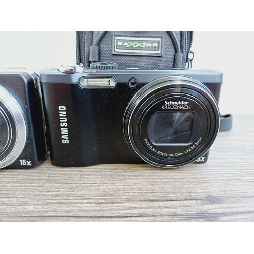 51 - Three Samsung CCD sensor compact digital cameras, one EX1 10mp, one WB600 12mp and one WB690 12mp