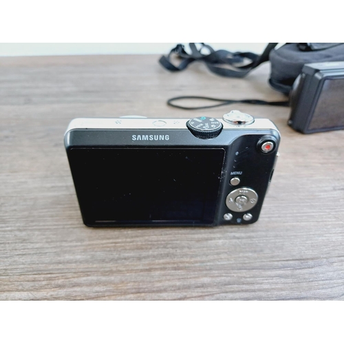 51 - Three Samsung CCD sensor compact digital cameras, one EX1 10mp, one WB600 12mp and one WB690 12mp