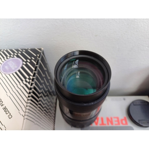 107 - Five K-mount lenses, one boxed smc Pentax-FA 1:4-5.6 28-105mm zoom, one boxed smc Pentax-A 1:2.8 28m... 