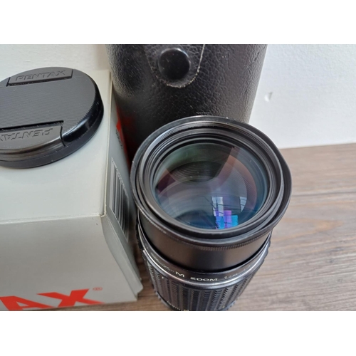 107 - Five K-mount lenses, one boxed smc Pentax-FA 1:4-5.6 28-105mm zoom, one boxed smc Pentax-A 1:2.8 28m... 