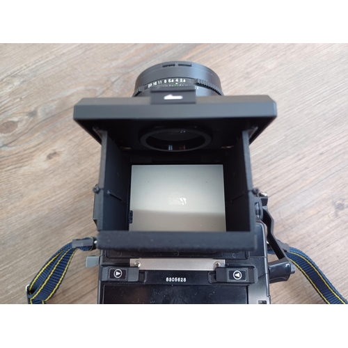 108 - A Zenza Bronica ETRSi 4.5x6 medium format SLR camera fitted with Zenzanon EII 1:2.8 75mm lens, waist... 