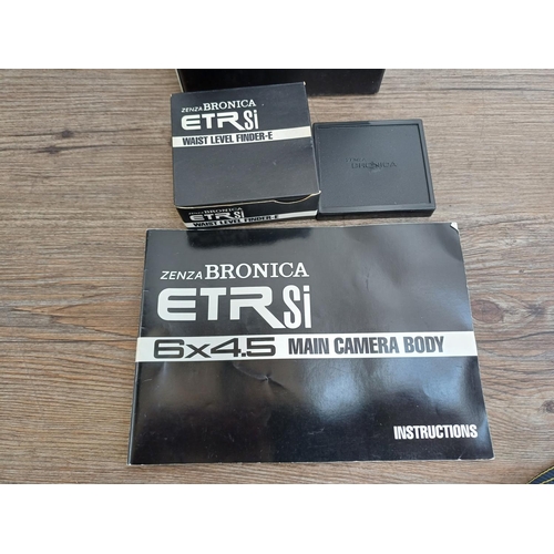 108 - A Zenza Bronica ETRSi 4.5x6 medium format SLR camera fitted with Zenzanon EII 1:2.8 75mm lens, waist... 