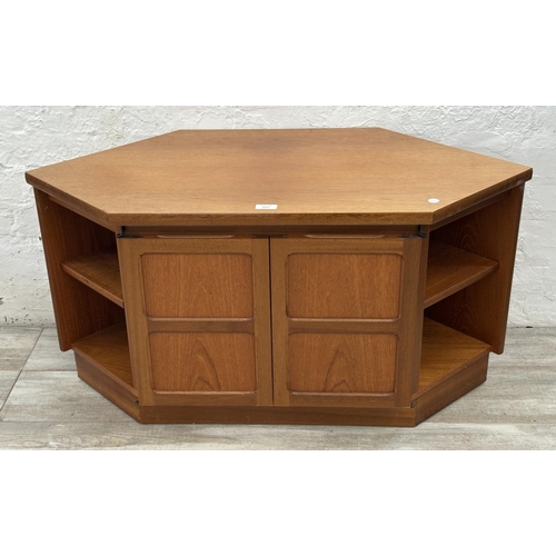 1151 - A Nathan Squares teak TV stand - approx. 51cm high x 99cm wide x 48cm deep