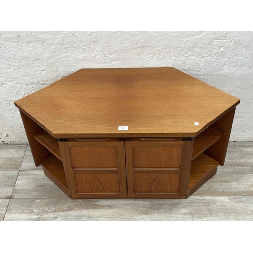 1151 - A Nathan Squares teak TV stand - approx. 51cm high x 99cm wide x 48cm deep