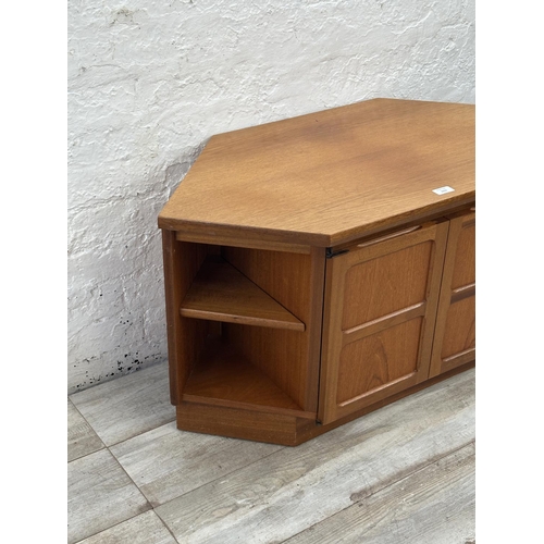 1151 - A Nathan Squares teak TV stand - approx. 51cm high x 99cm wide x 48cm deep