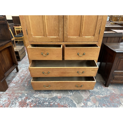 110 - A Victorian pine housekeeper's cupboard - approx. 226cm high x 132cm wide x 41cm deep