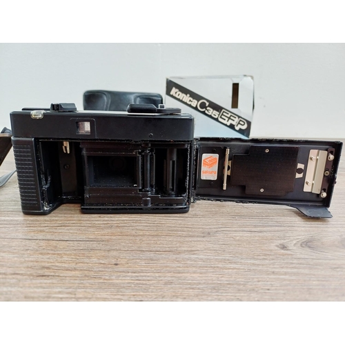 168 - A boxed and cased Konica C35 EFP compact 35mm viewfinder camera with instruction manual