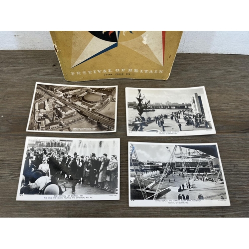 A collection of Festival of Britain items to include postcards, coins ...