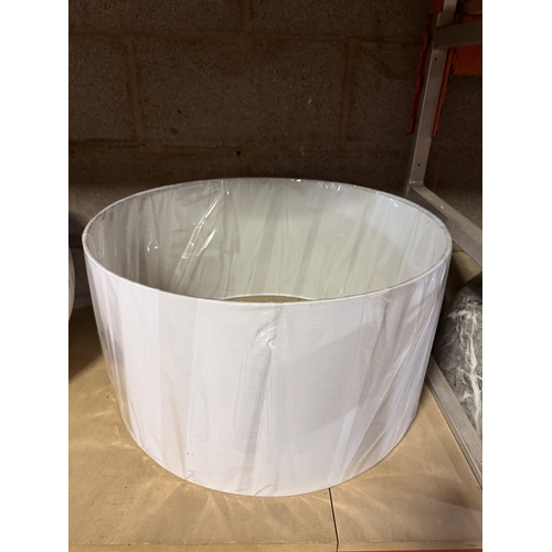 1050 - A large marble effect spherical table lamp with white shade - approx. 75cm high including shade