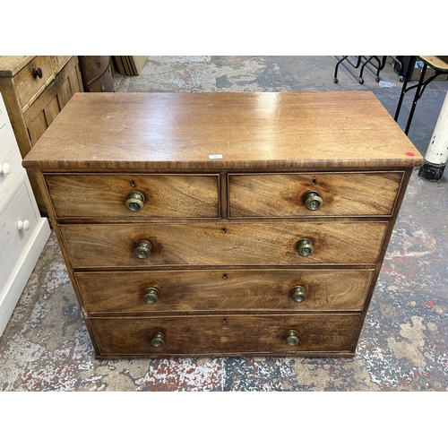 1003 - A Georgian mahogany chest of drawers - approx. 97cm high x 112cm wide x 53cm deep