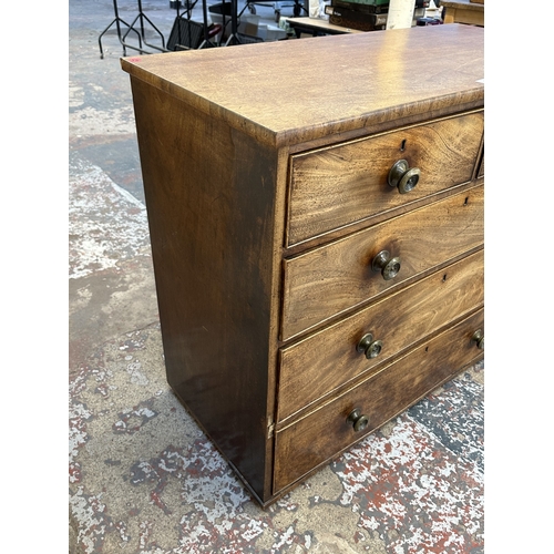 1003 - A Georgian mahogany chest of drawers - approx. 97cm high x 112cm wide x 53cm deep