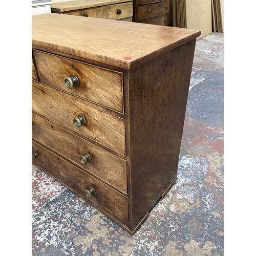 1003 - A Georgian mahogany chest of drawers - approx. 97cm high x 112cm wide x 53cm deep