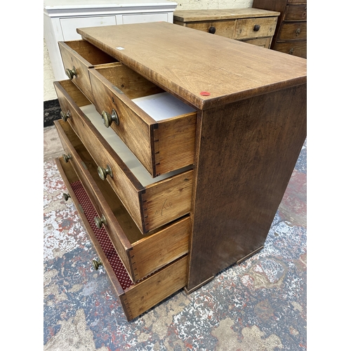 1003 - A Georgian mahogany chest of drawers - approx. 97cm high x 112cm wide x 53cm deep