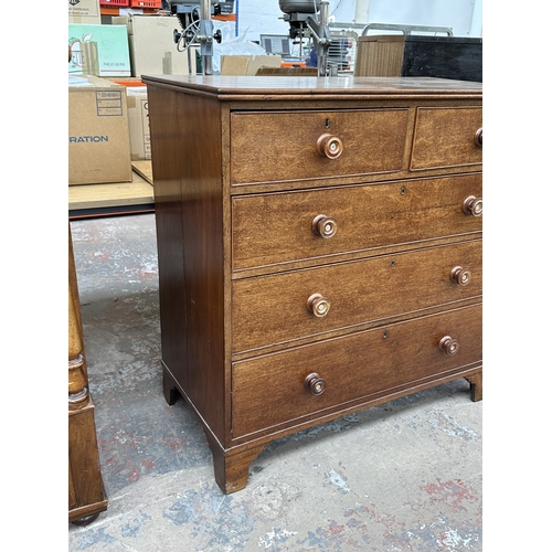 1014 - A Georgian mahogany chest of drawers - approx. 110cm high x 109cm wide x 55cm deep