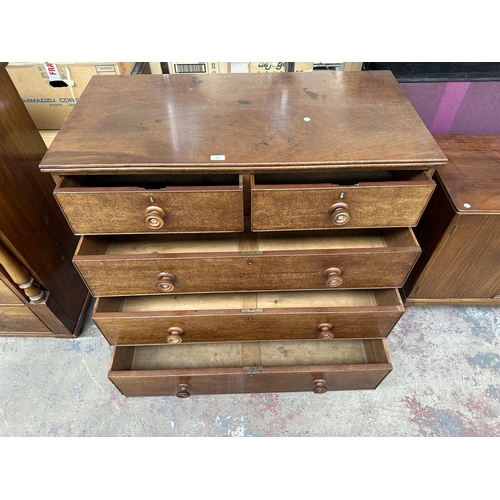 1014 - A Georgian mahogany chest of drawers - approx. 110cm high x 109cm wide x 55cm deep