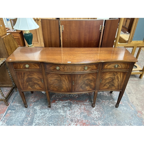 1033 - A Regency style mahogany bow fronted sideboard - approx. 92cm high x 160cm wide x 47cm deep