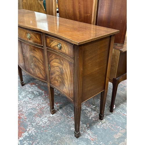 1033 - A Regency style mahogany bow fronted sideboard - approx. 92cm high x 160cm wide x 47cm deep