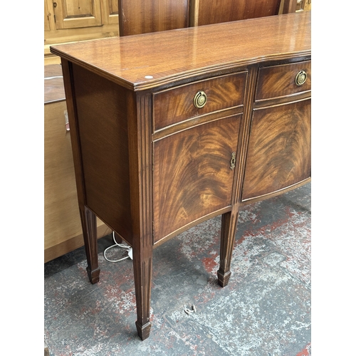 1033 - A Regency style mahogany bow fronted sideboard - approx. 92cm high x 160cm wide x 47cm deep