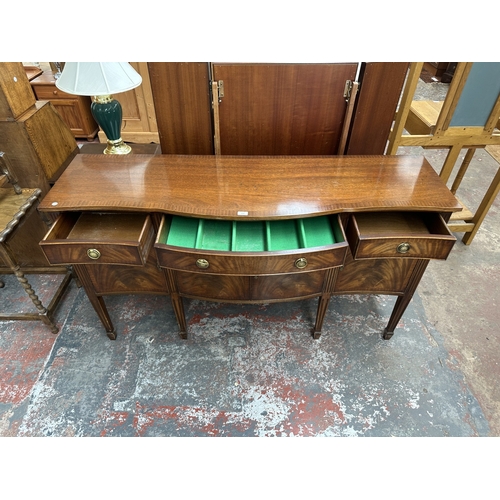 1033 - A Regency style mahogany bow fronted sideboard - approx. 92cm high x 160cm wide x 47cm deep