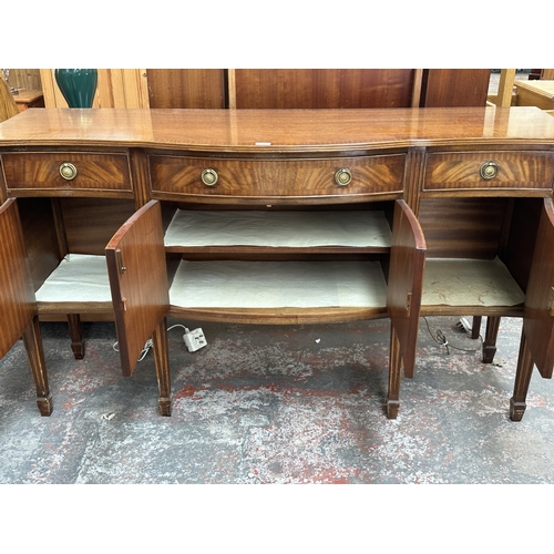 1033 - A Regency style mahogany bow fronted sideboard - approx. 92cm high x 160cm wide x 47cm deep