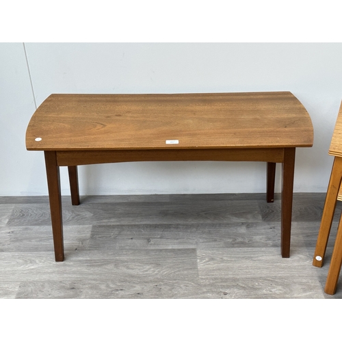 1037 - Two pieces of mid 20th century furniture, one teak coffee table - approx. 48cm high x 38cm wide x 92... 