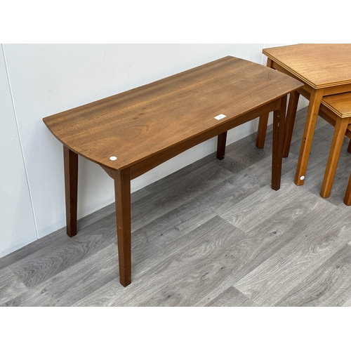 1037 - Two pieces of mid 20th century furniture, one teak coffee table - approx. 48cm high x 38cm wide x 92... 