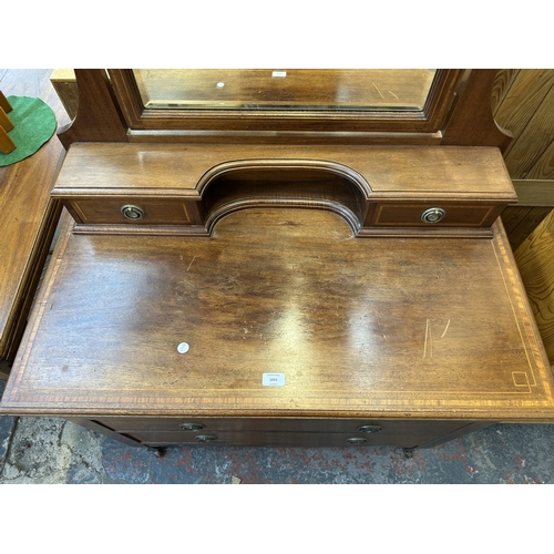 1055 - An Edwardian inlaid mahogany dressing chest - approx. 159cm high x 94cm wide x 52cm deep