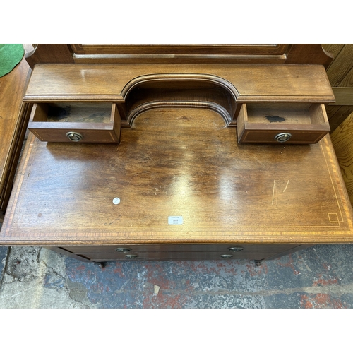 1055 - An Edwardian inlaid mahogany dressing chest - approx. 159cm high x 94cm wide x 52cm deep