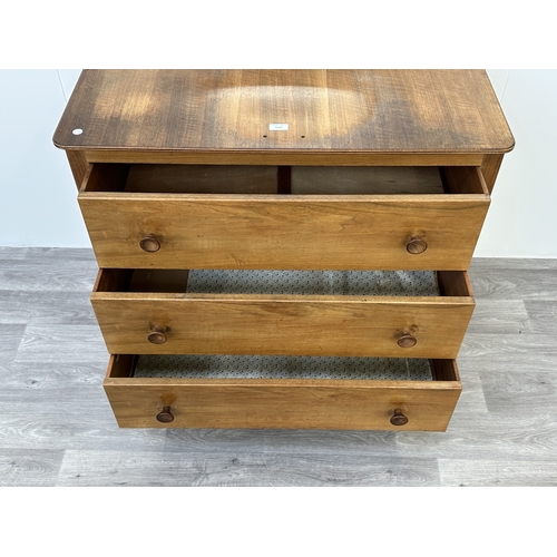 1129 - A mid 20th century Russell of Broadway walnut vanity chest of drawers - approx. 139cm high including... 