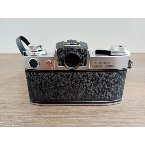 485 - A Miranda Camera Co. Sensorex II 35mm SLR camera fitted with Auto Miranda 1:1.8 50mm lens and eye-le... 