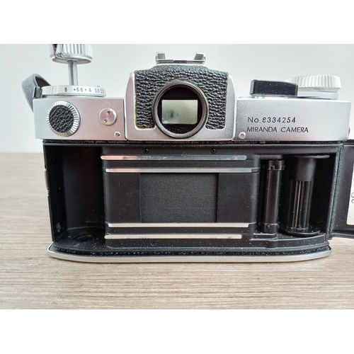 485 - A Miranda Camera Co. Sensorex II 35mm SLR camera fitted with Auto Miranda 1:1.8 50mm lens and eye-le... 